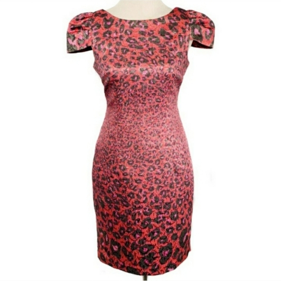 Giambattista Valli Dresses & Skirts - Giambattista Valli Metallic Cheetah print dress, size 2